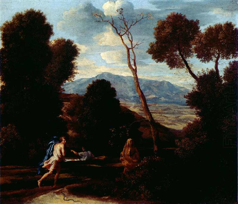 Nicolas Poussin Paysage avec un homme effraye par un serpent china oil painting image